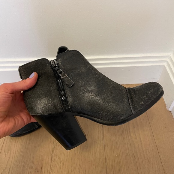 Rag & Bone Brushed Black Leather Booties Sz 7.5/38 - Picture 2 of 15